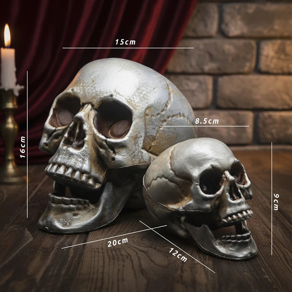Plastic Skull Head Realistic Skull Skeleton Head for Halloween Party Home Garden Lawn Decor Haunted House Horror Decoratio Props