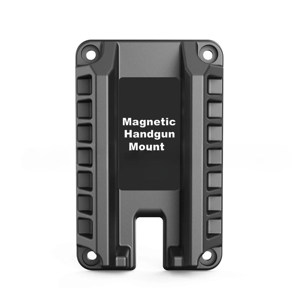 Magnetic Mount Gun Holster, Black. Also has mounting screws, for car, truck, vehicle, bedside, table, workshop