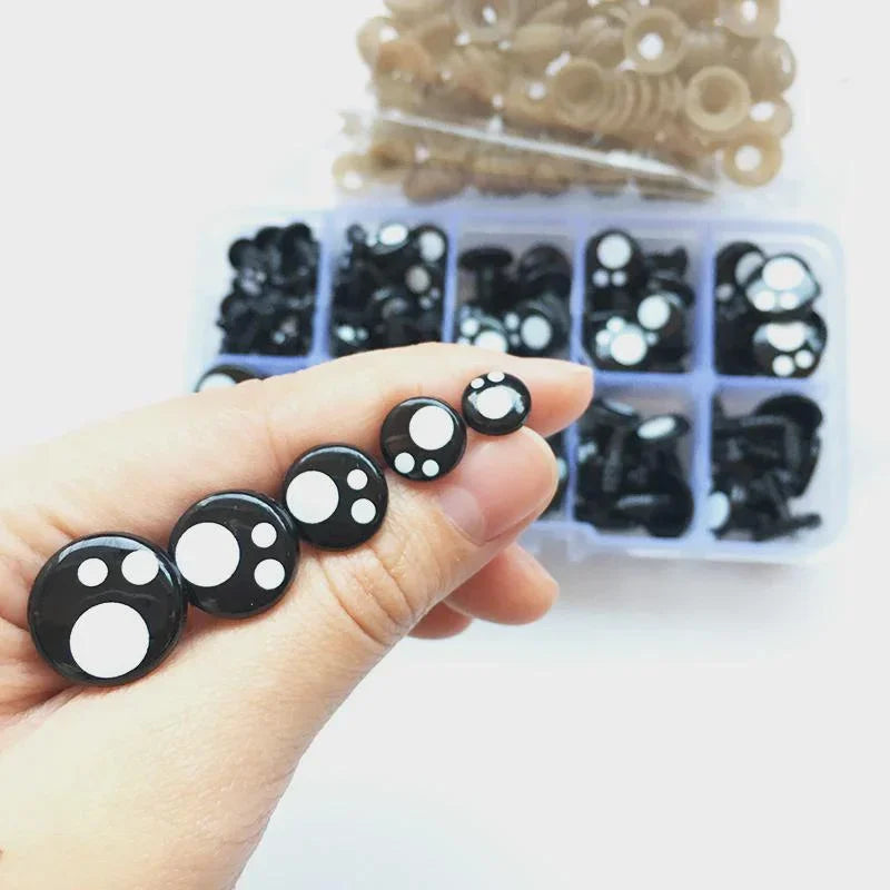 100Pcs/Box 8-16mm Doll Eyes Cartoon Doll Making Safety Eyes Craft Supply