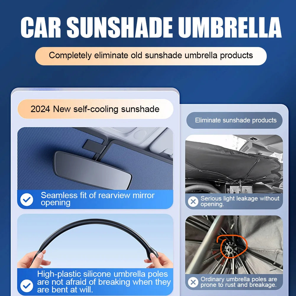 Car Sunshade Windshield Umbrella with Car Sun Shade UV Protector