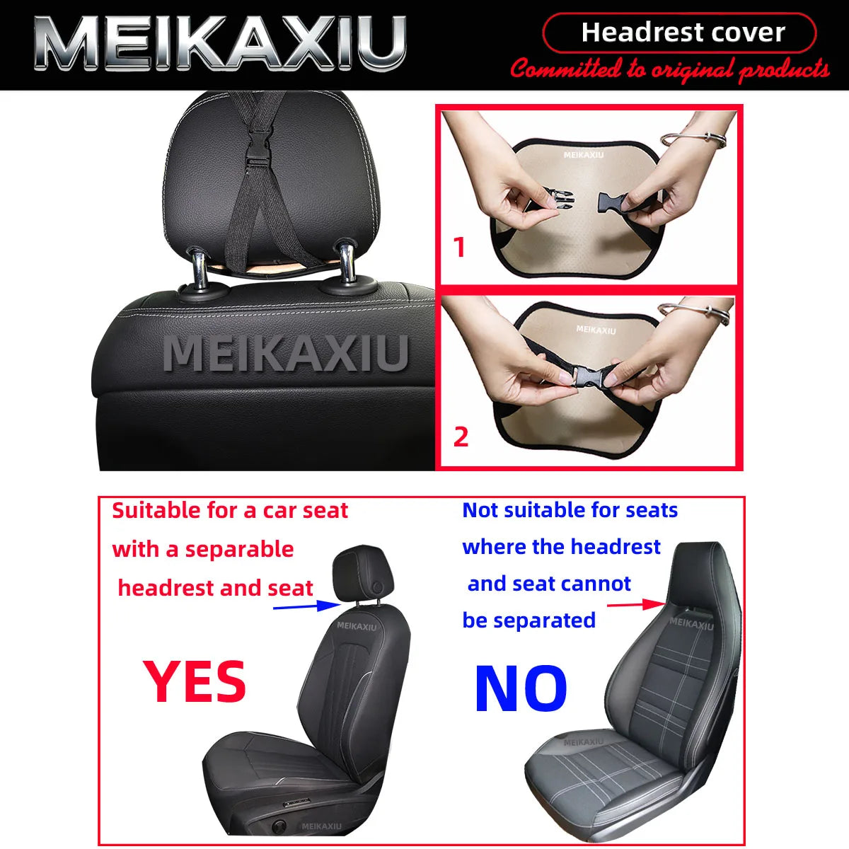1/2PCS Multi-Color PU Leather Crown Headrest Covers with Embroidered Diamonds Rhinestones Bling Car Decorative Item