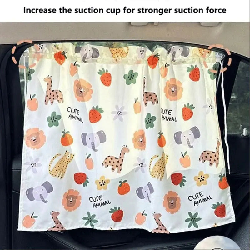 Suction Cup Curtain In The Car Sun Shade UV Protector