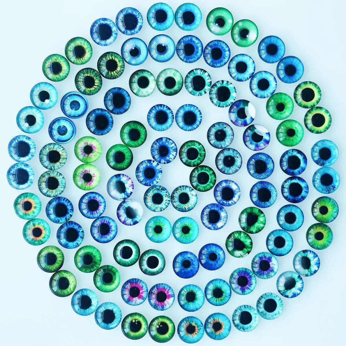 6mm 8mm 10mm 12mm Mixed Toys Dragon Eyes Doll Round Pattern Glass DIY Making Accessories 100pcs 50 Pairs