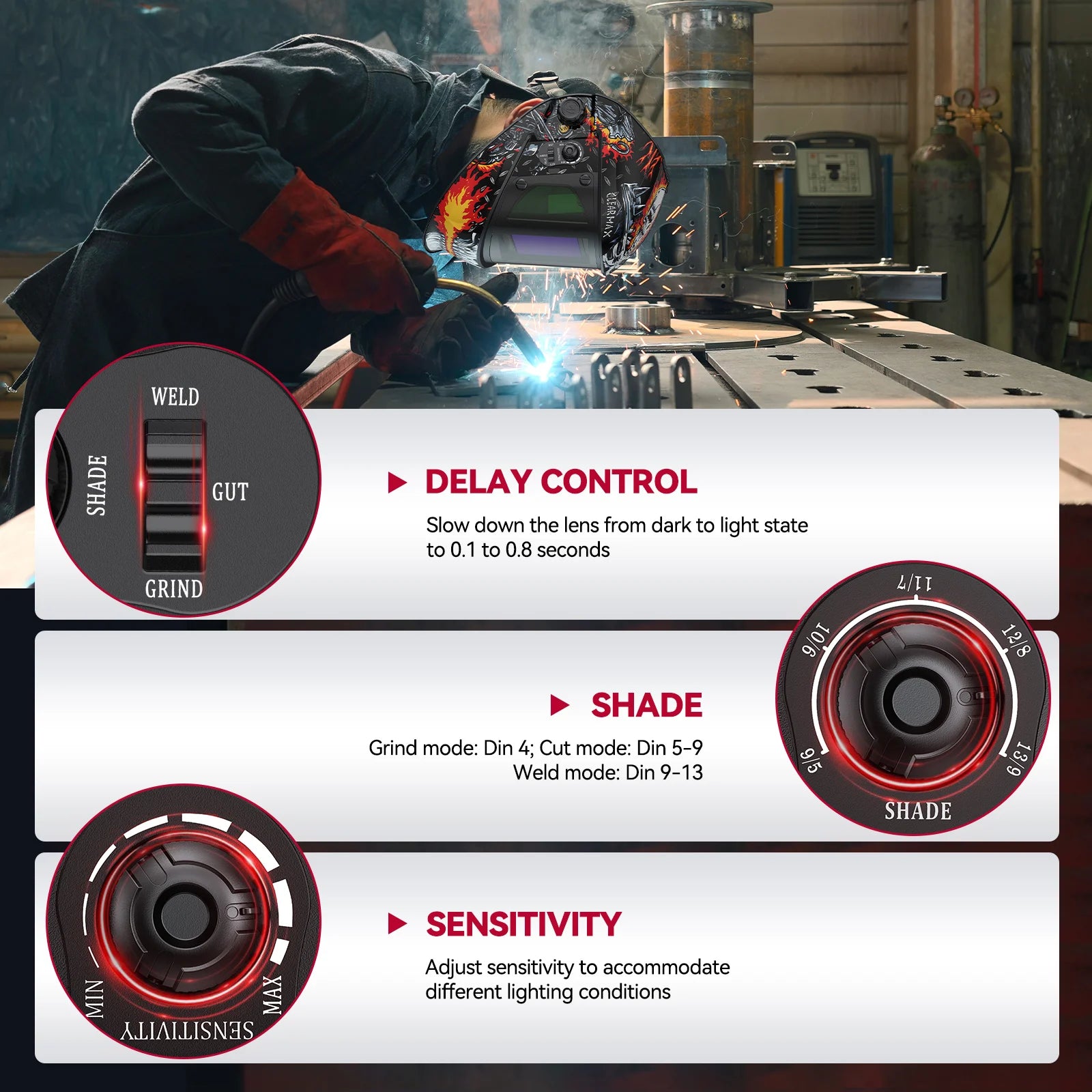 Auto Darkening Welding Helmet ARCCAPTAIN Premium Quality Replacement Accessory