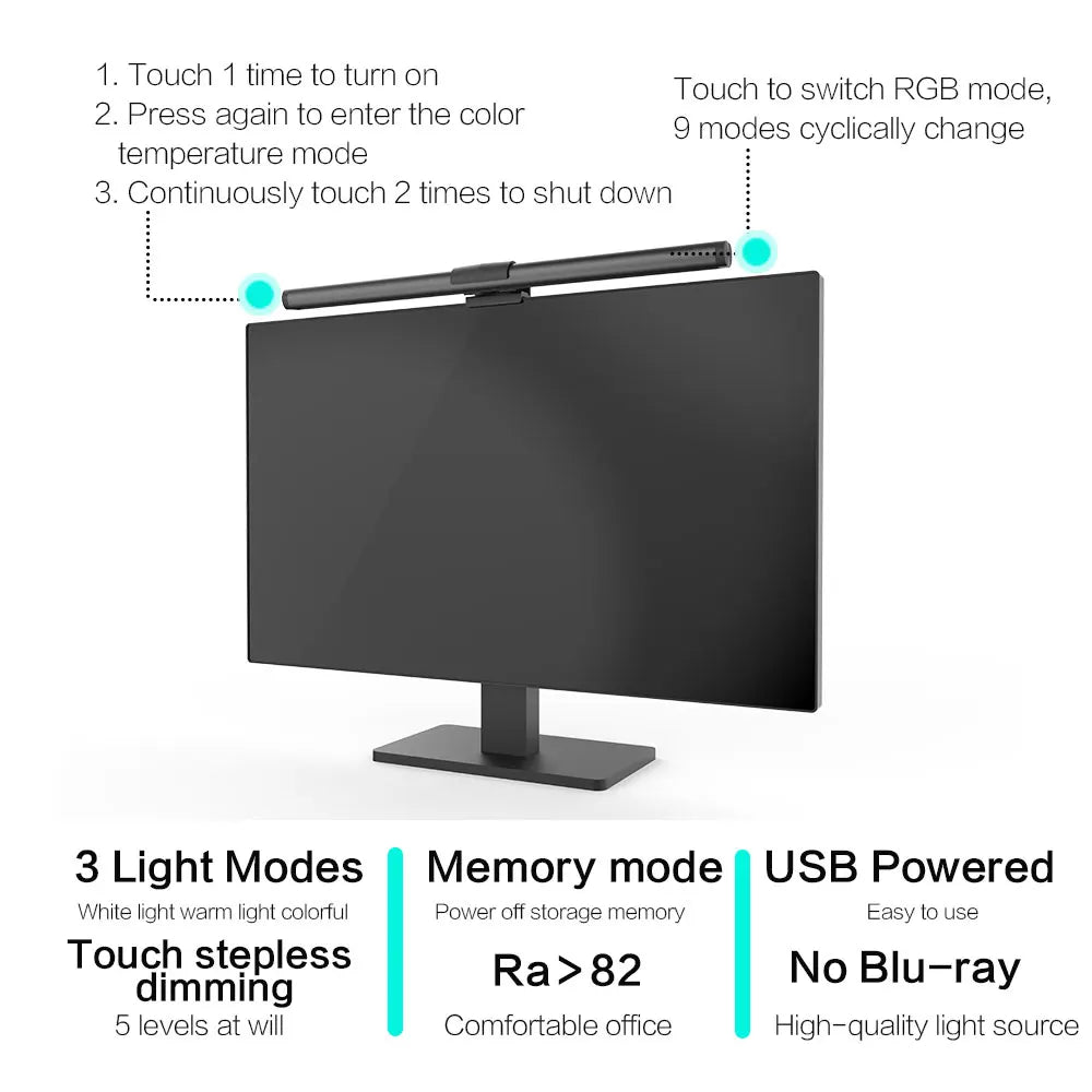 Computer Monitor Screen Light Bar LED Computer Monitor Light Bar Desk Lamp