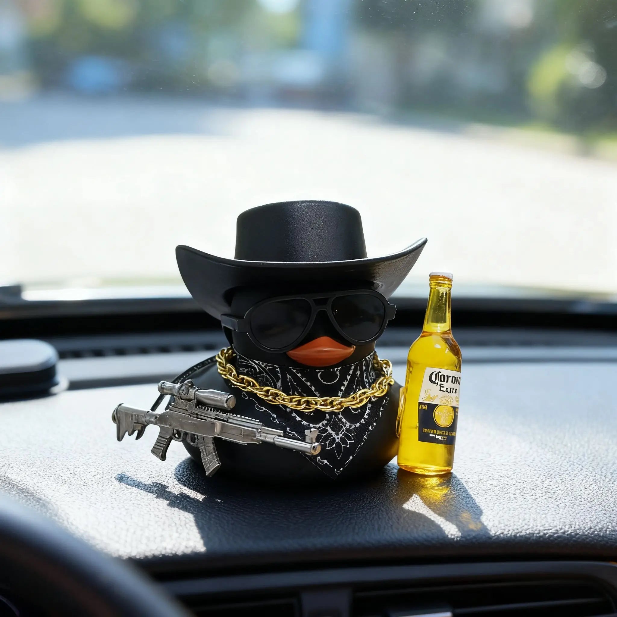 Cool Cowboy Duck Car Dashboard Car Dashboard Ornament Decoration