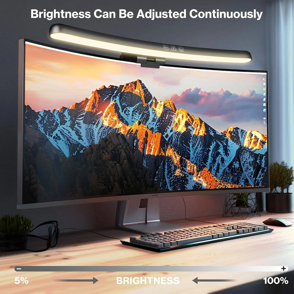 Curved Monitor Light Bar, Stepless LED Computer Monitor Light Bar Desk Lamp