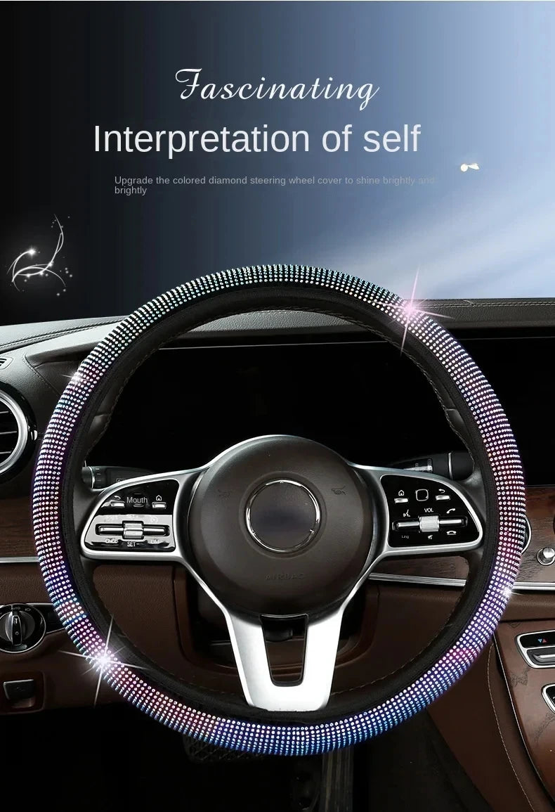 Crystal Steering Wheel Cover Bling Steering Wheel Cover Anti-Slip Comfort