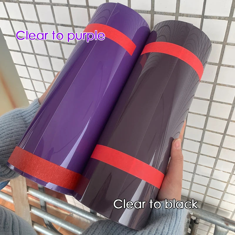 Intelligent UV Color Black Change TPU PPF Photochromic Headlight Tint Film For Car Lamp Decor Anti-scratch,Protectiver Stickers