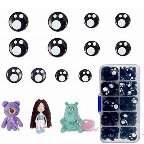 100Pcs/Box 8-16mm Doll Eyes Cartoon Doll Making Safety Eyes Craft Supply