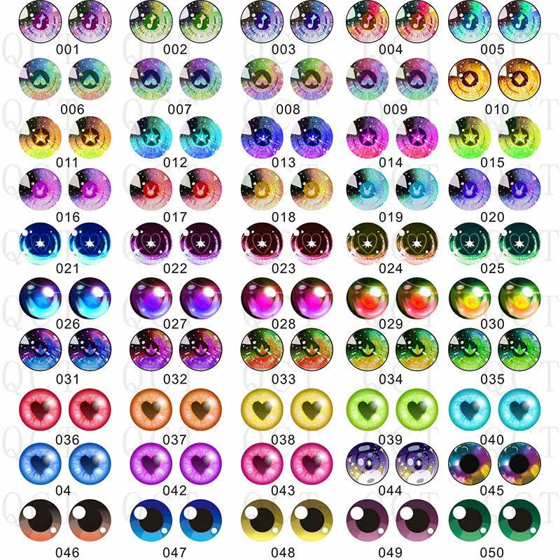 50Pcs 6/8/10/12mm Doll Glass Eye Doll Making Safety Eyes Craft Supply