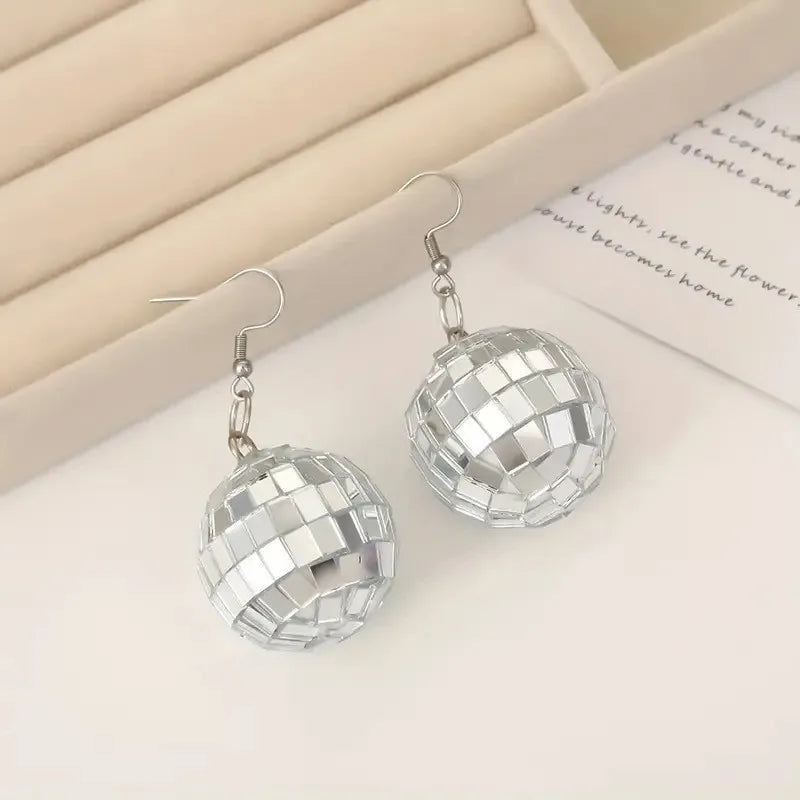 Exquisite Ball Earrings Dangle Earrings 60's or Ball Earrings for Women Girls Dating Bar Club Musical Festival Disco Pendant