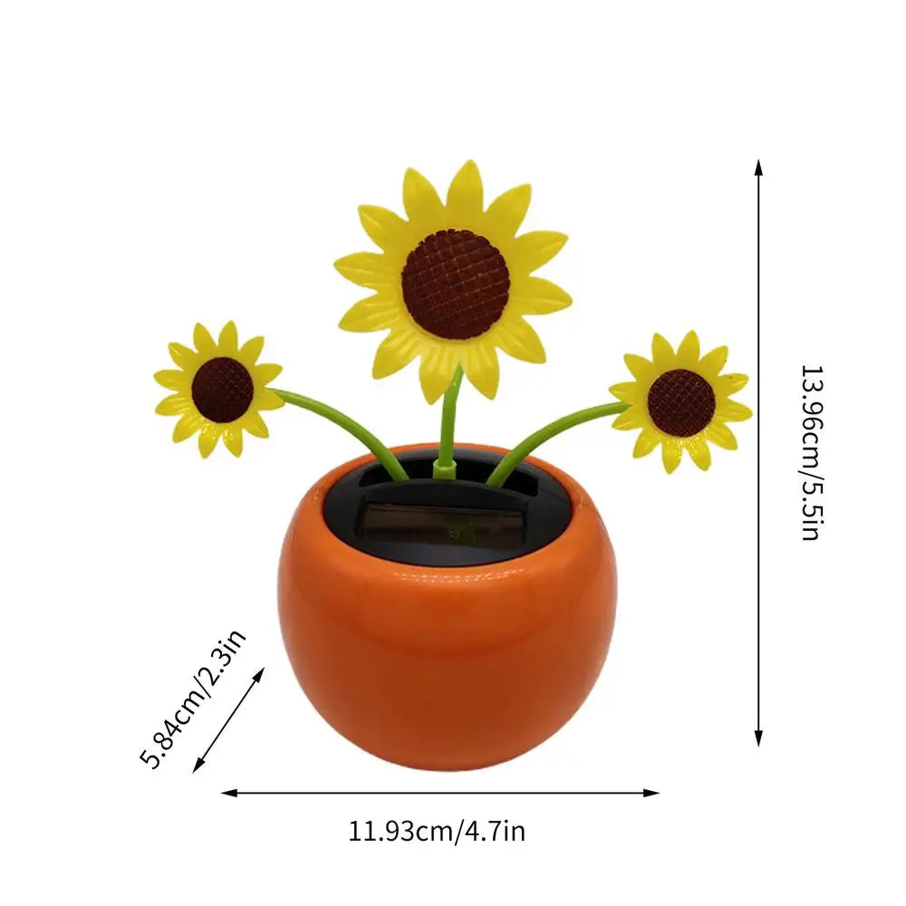 Solar Toy Sunflower Ornaments Dancing Car Dashboard Ornament Decoration