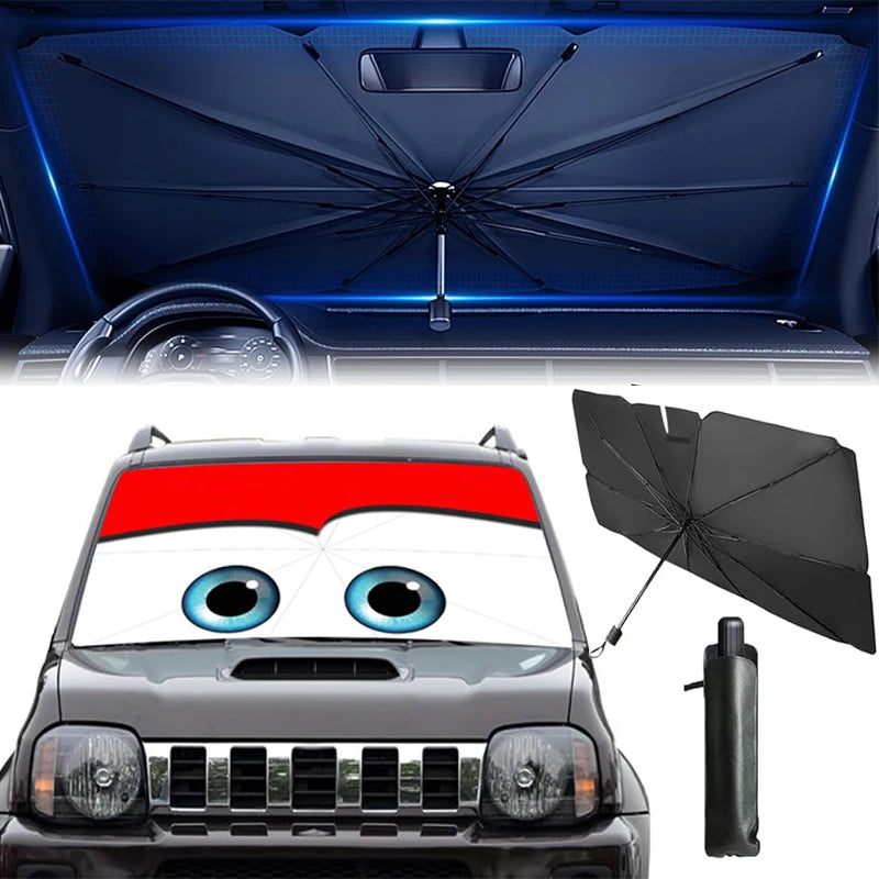 Cartoon Eyes parasol Car Sunshade Car Sun Shade UV Protector