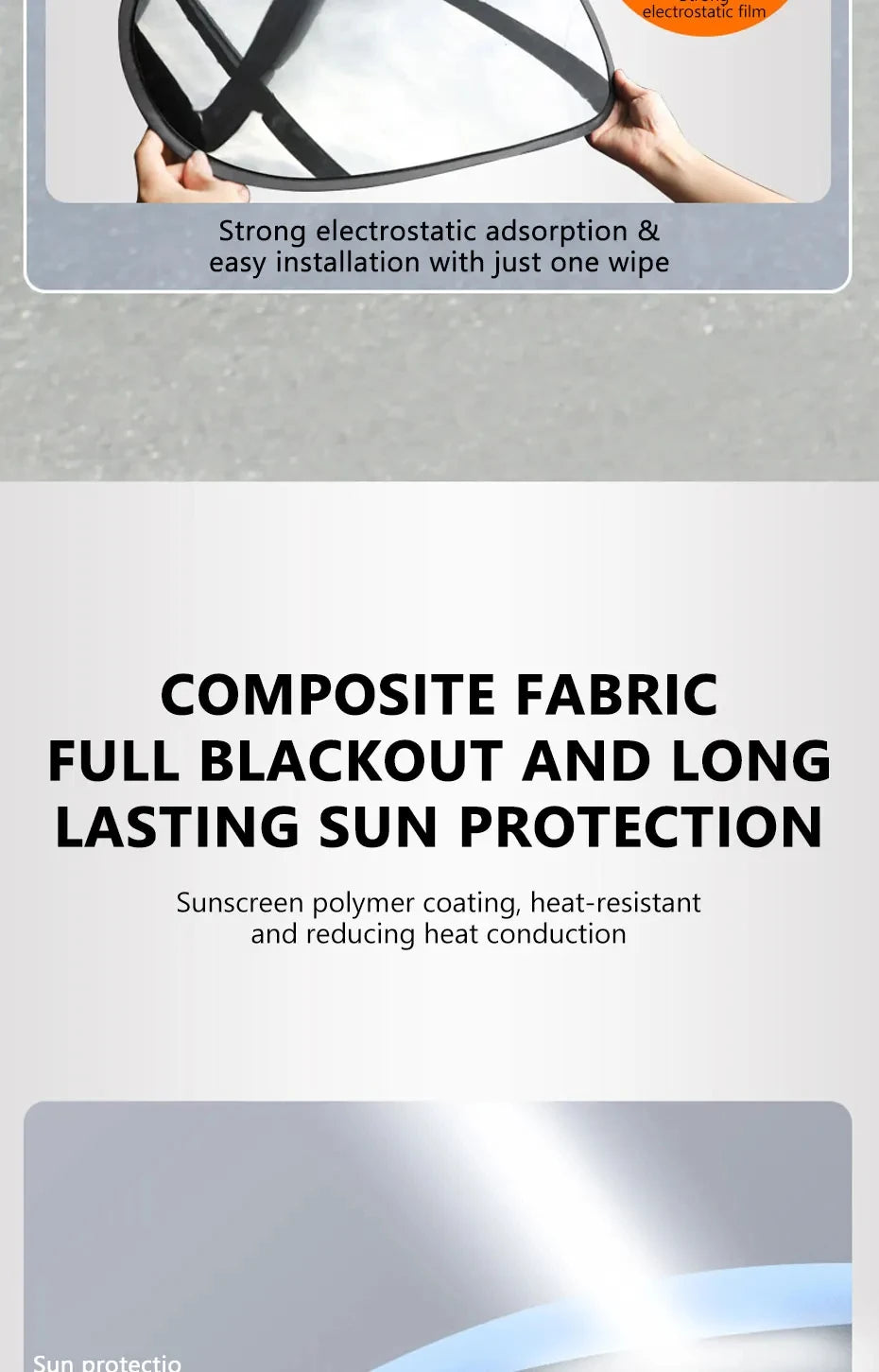 New Electrostatic Sun Visor for Car Sun Shade UV Protector