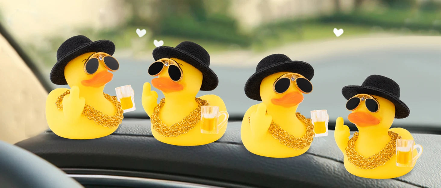 Rubber Middle Finger Duck Car Car Dashboard Ornament Decoration
