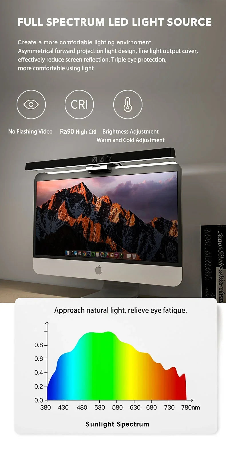LED Monitor Light Bar 33cm LED Computer Monitor Light Bar Desk Lamp