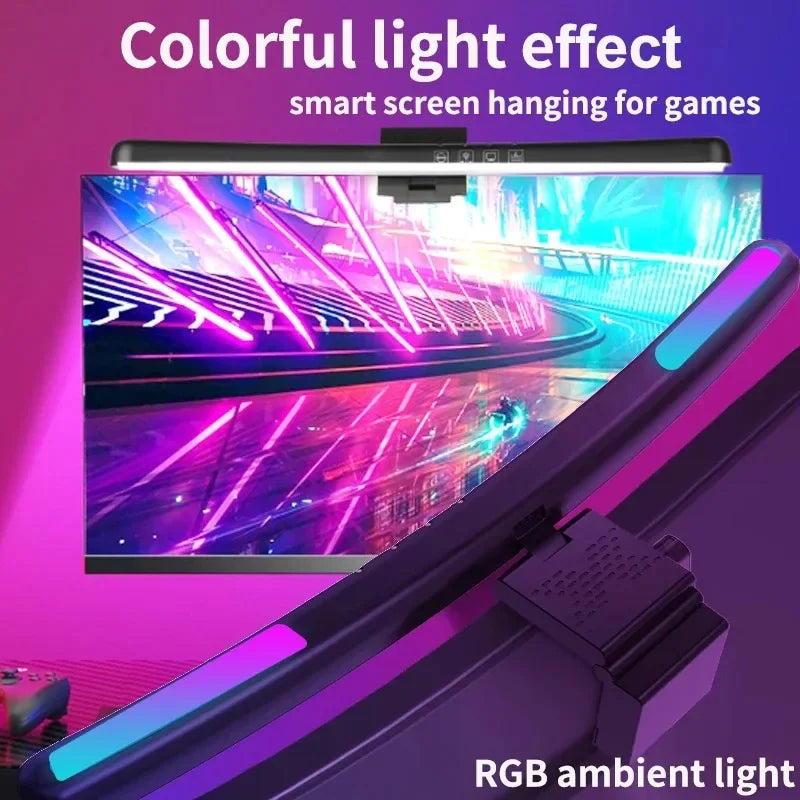 Monitor Light Bar Curved, RGB LED Computer Monitor Light Bar Desk Lamp