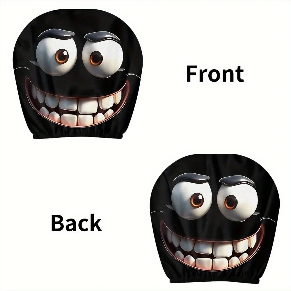 Smiley Face Printed Car Pillowcase Car Dashboard Ornament Decoration