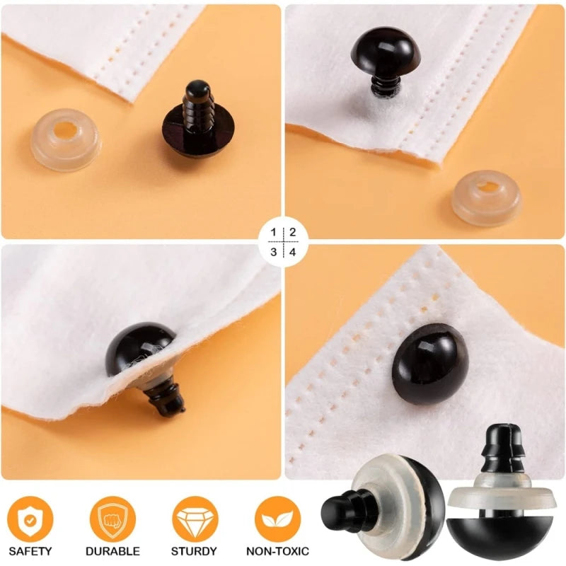 200Pcs 6-12mm Eyeball Doll Making Doll Making Safety Eyes Craft Supply
