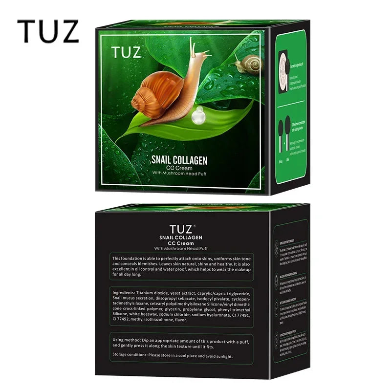 Snail Collagen BB Cream Mushroom Head Air Cushion CC Cream Matte Concealer Full Coverage Acne Scars Dark Circles Cosmetics