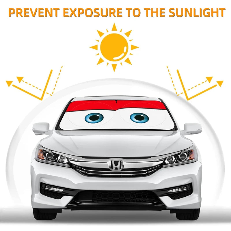 Cartoon Eyes parasol Car Sunshade Car Sun Shade UV Protector